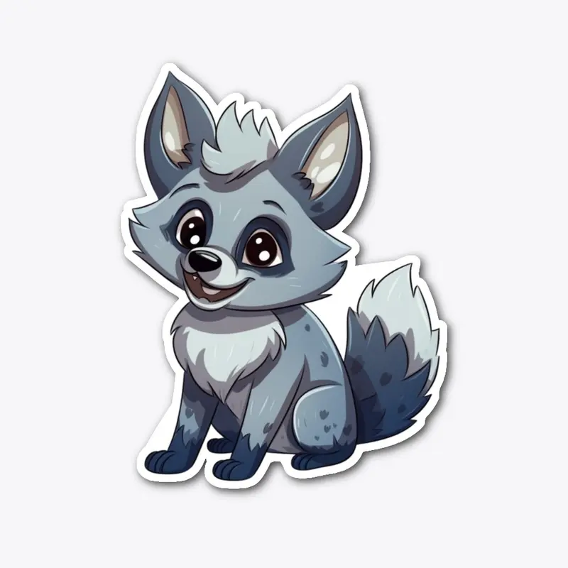 Cute wolf sticker