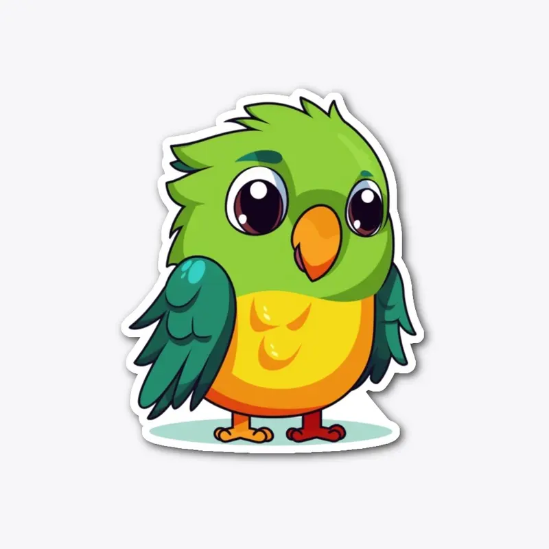 Cute parrot sticker