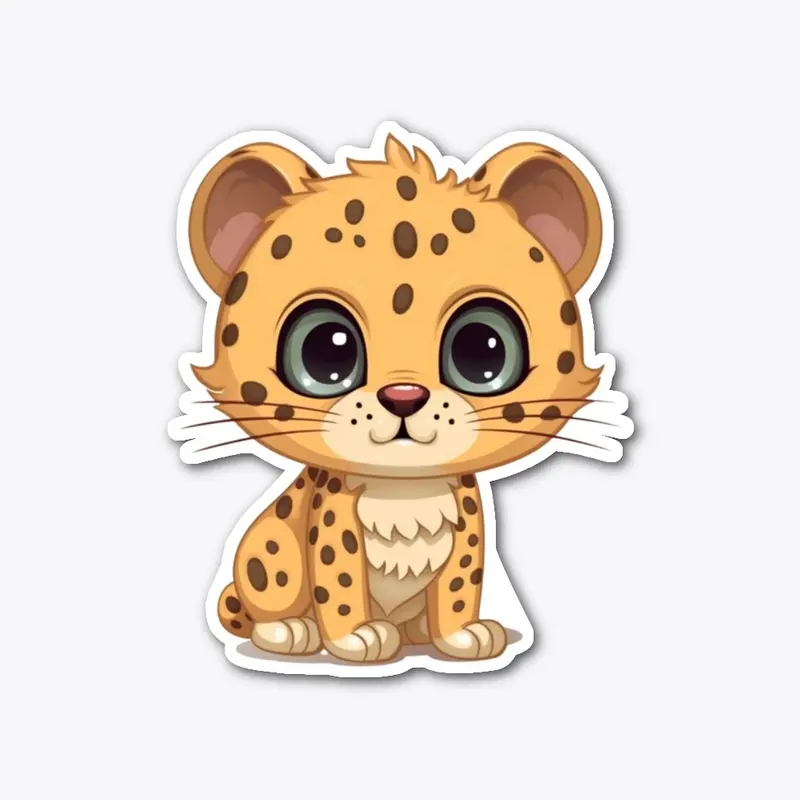 Cute leapard sticker