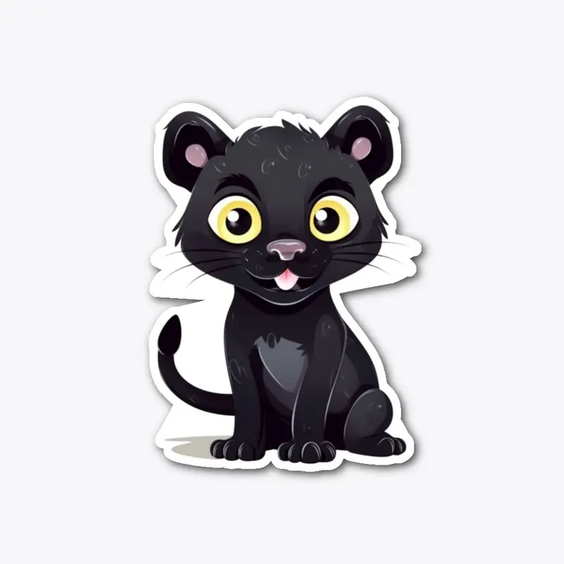 Cute panther sticker