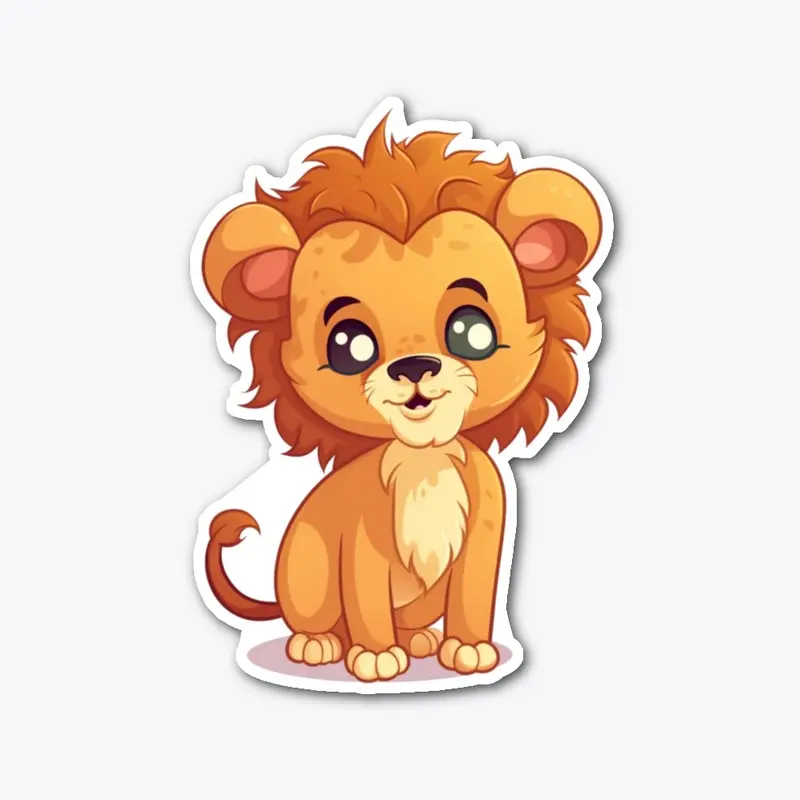 Cute lion sticker